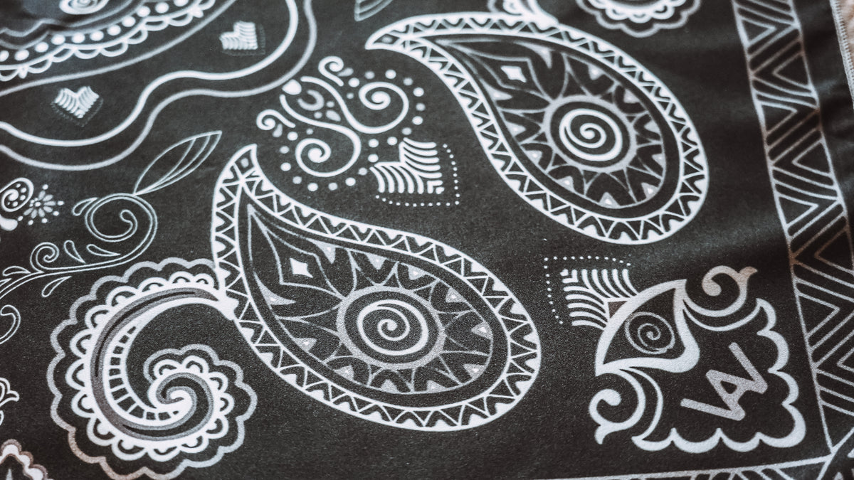 Black Paisley Bandanas - Case - 50 Dozen 18x18